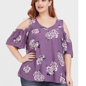 Torrid - Purple cold shoulder top